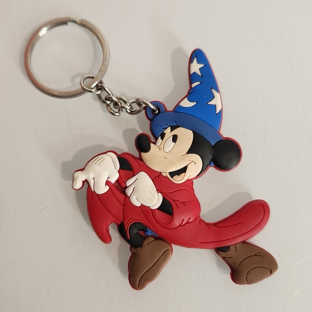 Authentic Disney Fantasia Sorcerer Mickey Keychain - Excellent Condition
